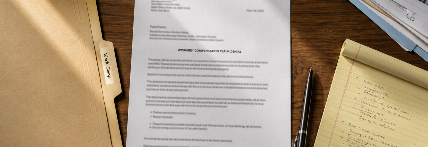 Work comp claim and medical papers