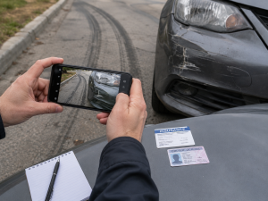 Documenting Car Damage and Skid Marks