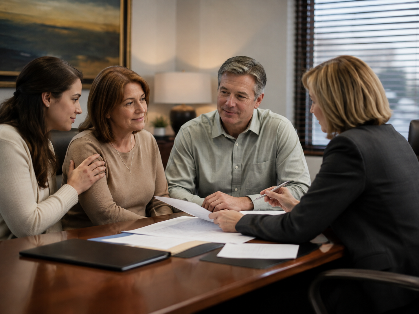 a family meeting at a law firm
