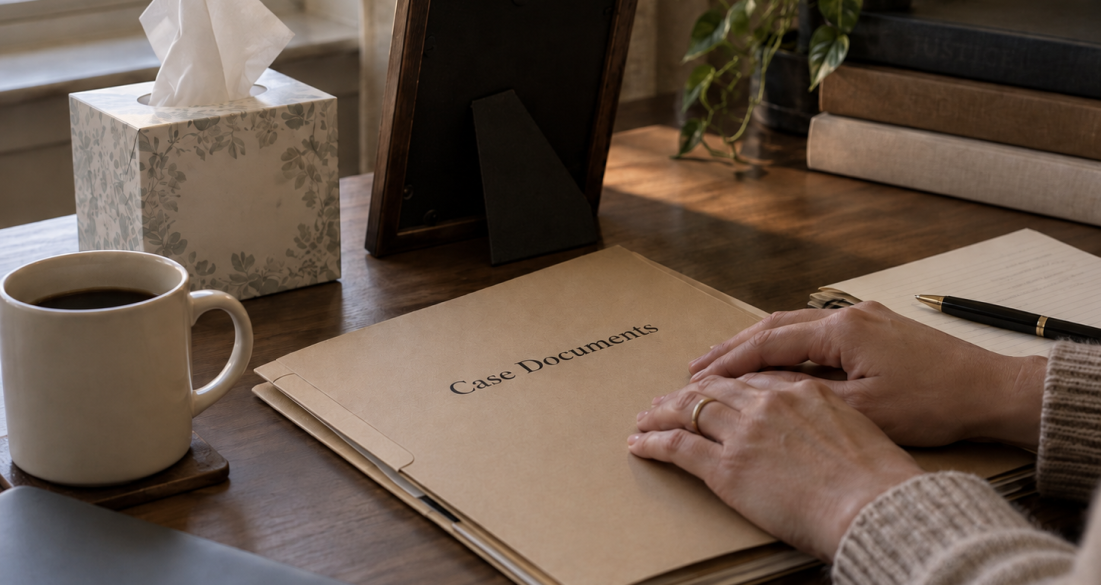 Case Documents at a Quiet Desk